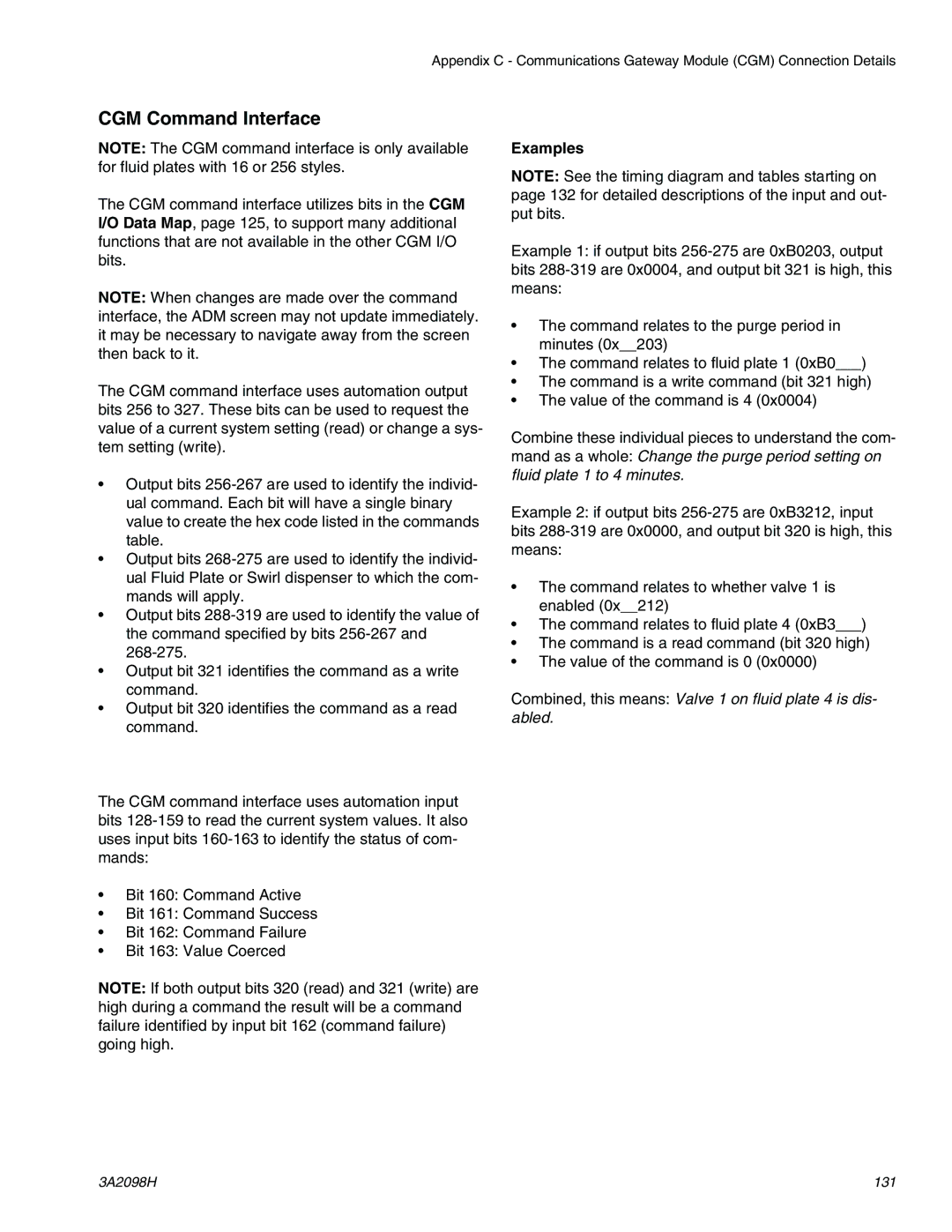 Graco 3A2098H important safety instructions CGM Command Interface, Examples 