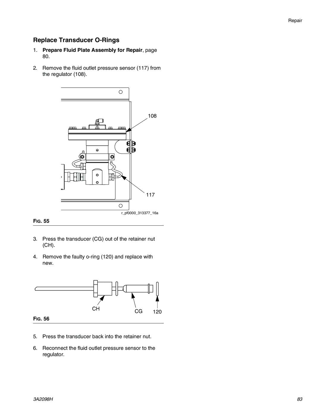 Graco 3A2098H important safety instructions Replace Transducer O-Rings 