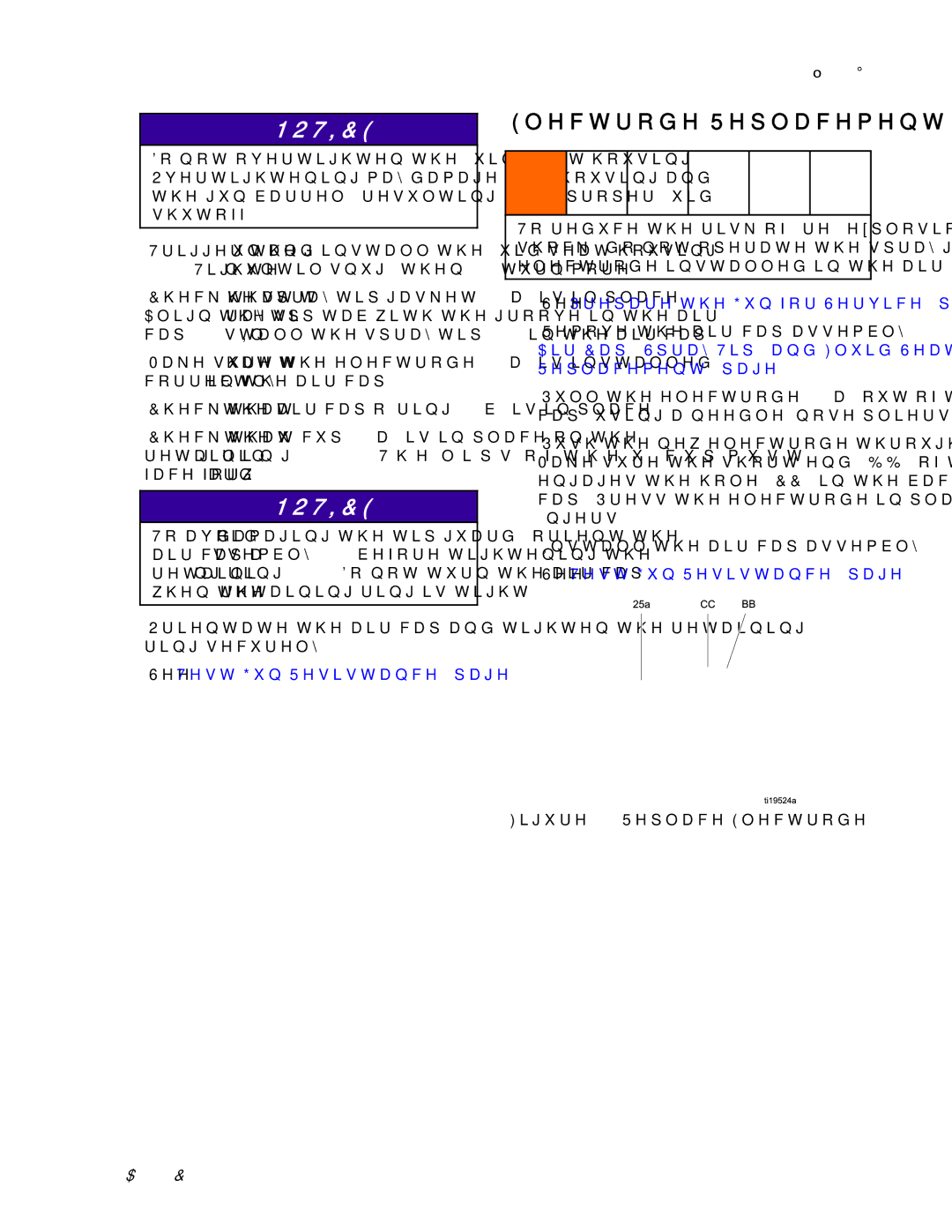 Graco 3A2495C important safety instructions Electrode Replacement, See Test Gun Resistance 