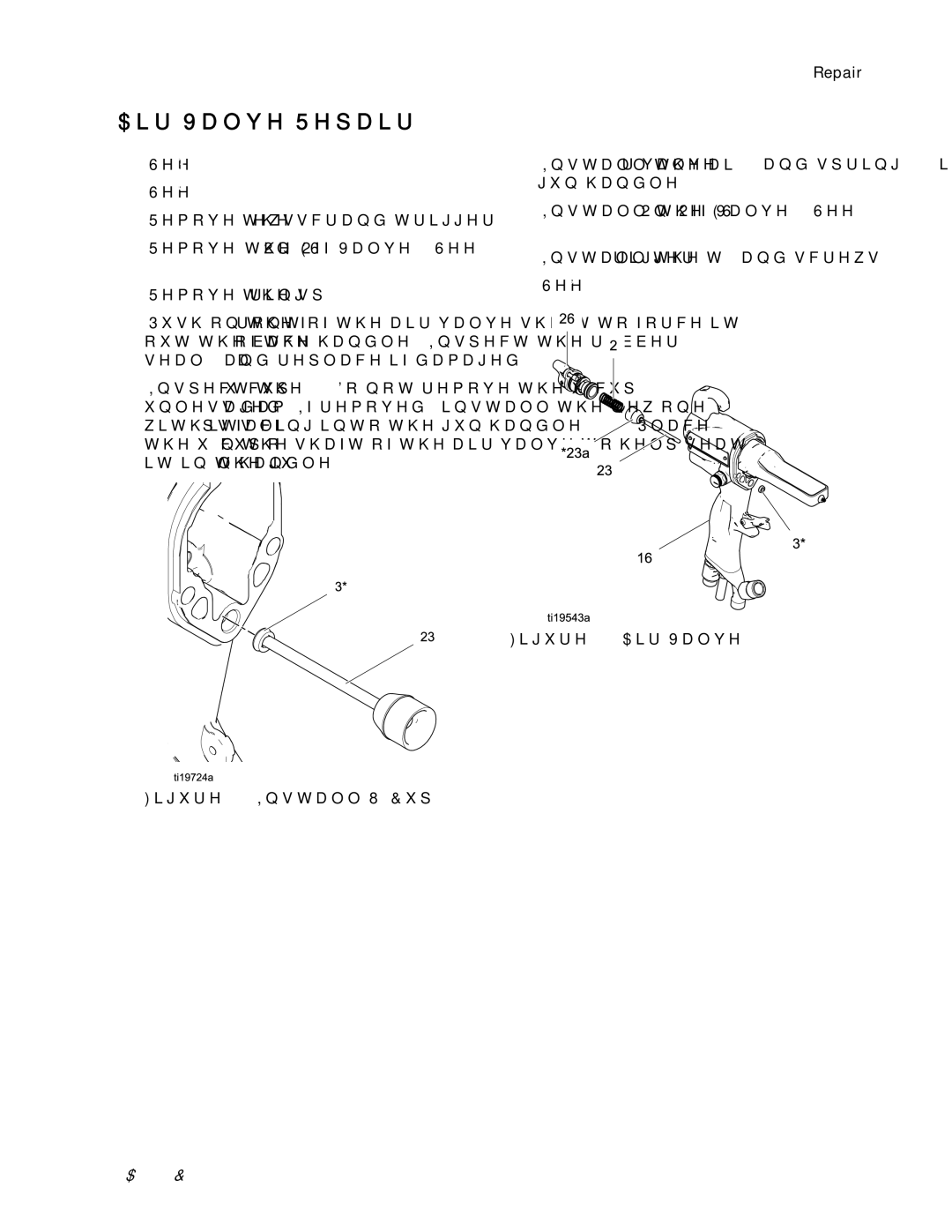 Graco 3A2495C important safety instructions Air Valve Repair, See Gun Barrel Installation 