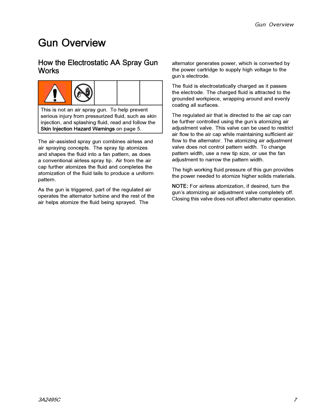 Graco 3A2495C important safety instructions Gun Overview, How the Electrostatic AA Spray Gun Works 