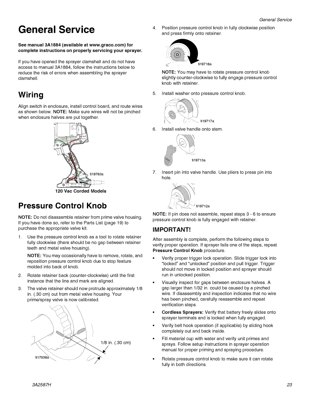 Graco 3A2587H important safety instructions General Service, Wiring 