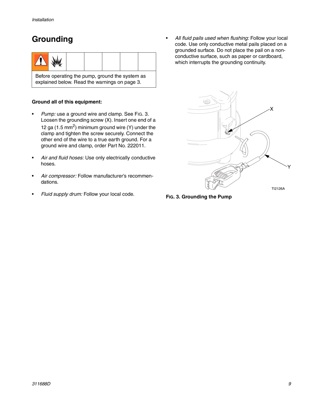 Graco 3D150 important safety instructions Grounding, Ground all of this equipment 