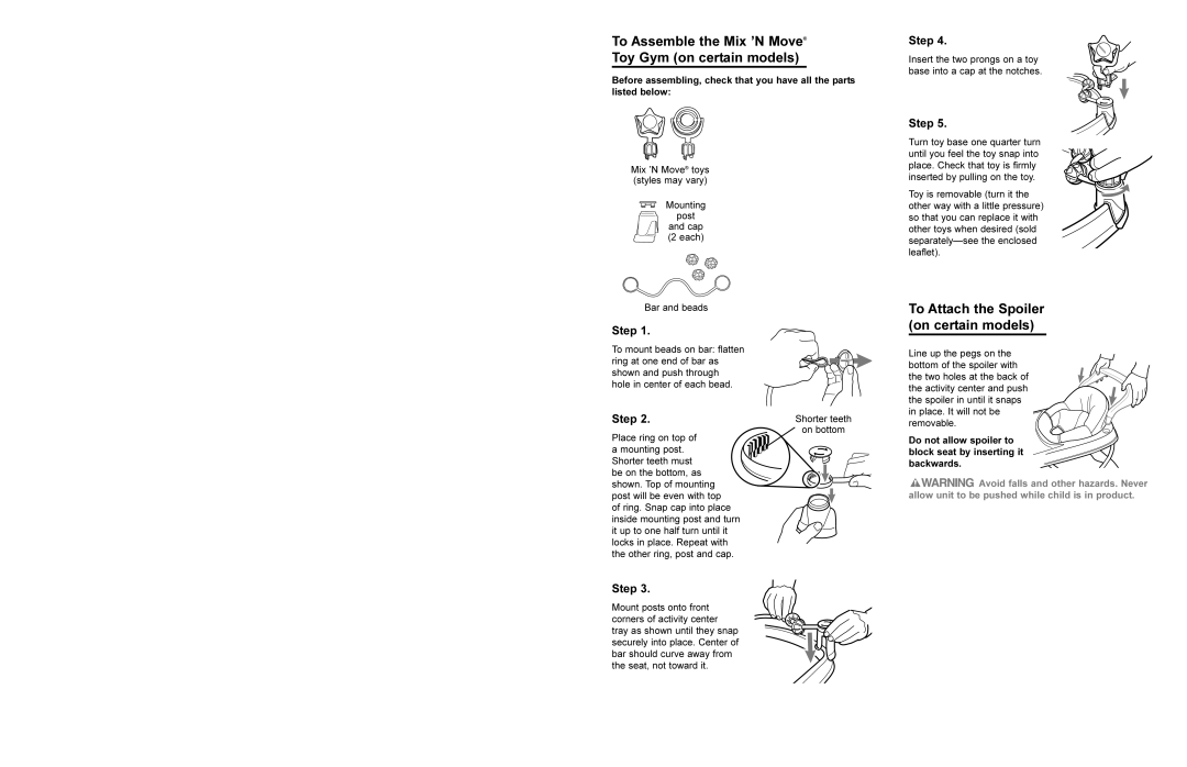 Graco 4430 Series, 4440 Series manual Replacement Parts, Instructions for ordering activity center parts 