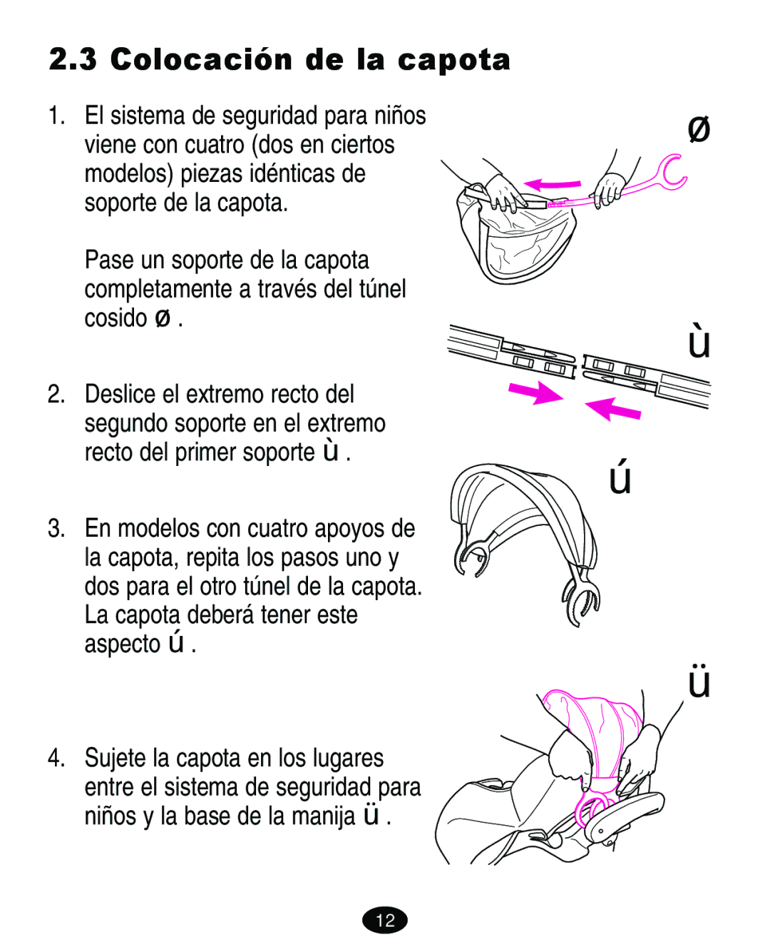 Graco 4460402 manual Colocación de la capota 