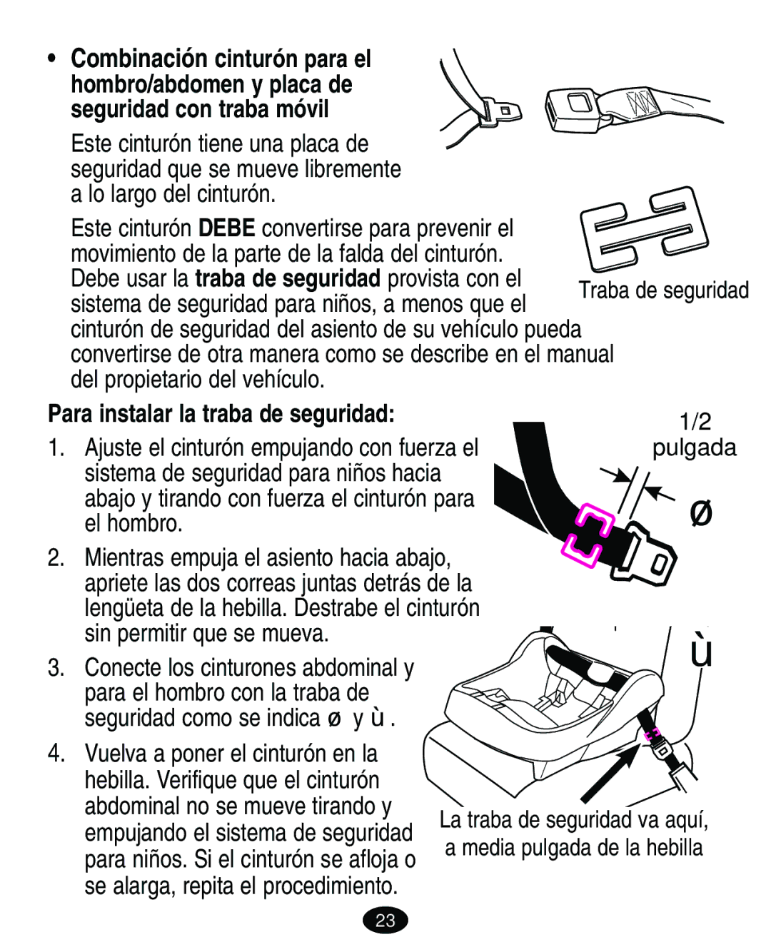 Graco 4460402 manual Seguridad con traba móvil 