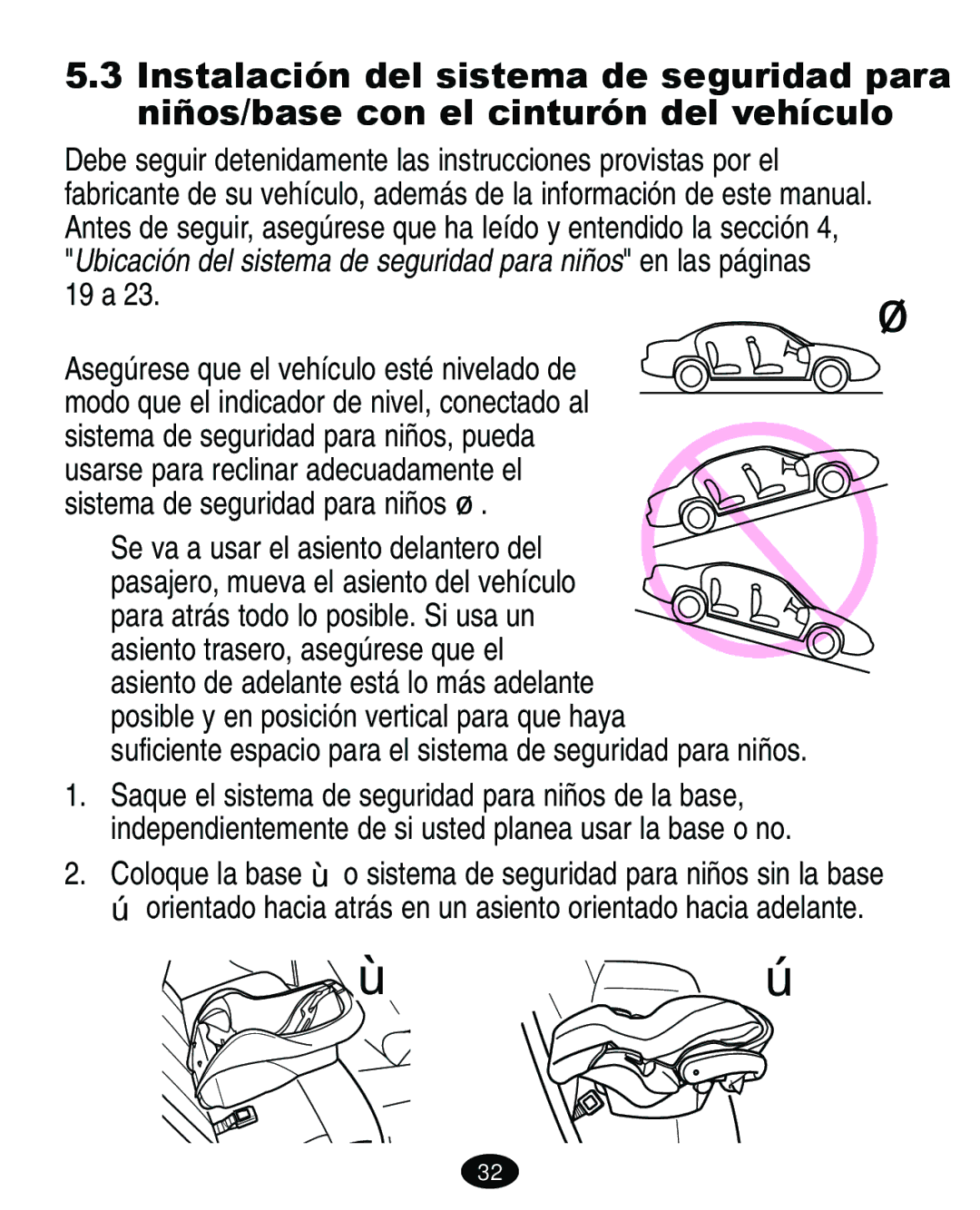 Graco 4460402 manual Ubicación del sistema de seguridad para niños en las páginas 