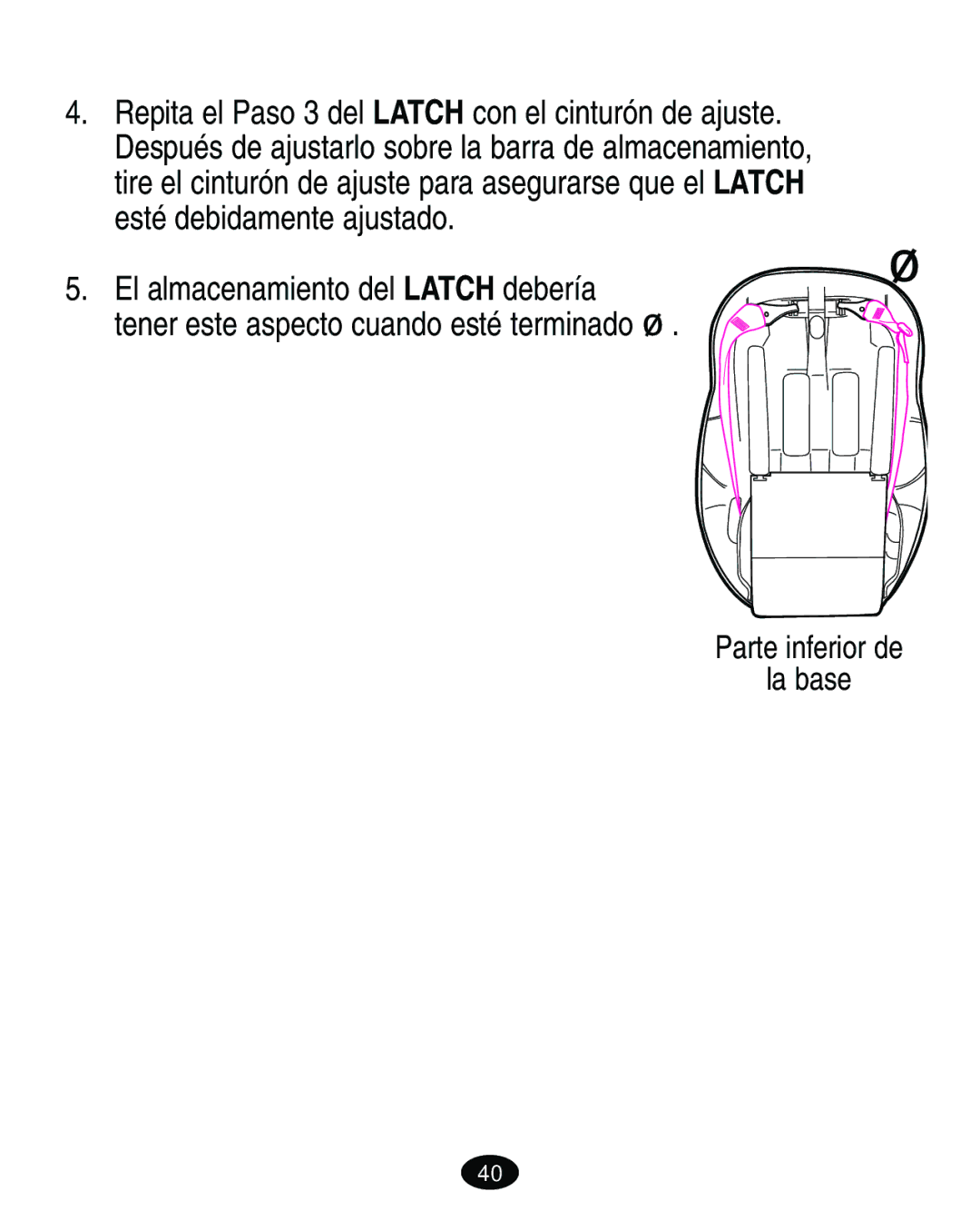 Graco 4460402 manual Parte inferior de La base 