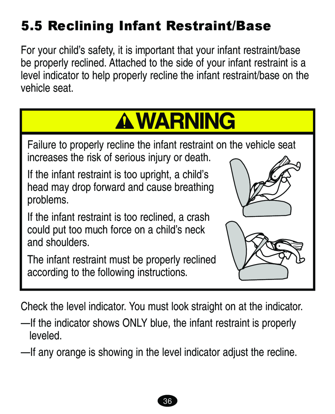 Graco 4460402 manual Reclining Infant Restraint/Base 