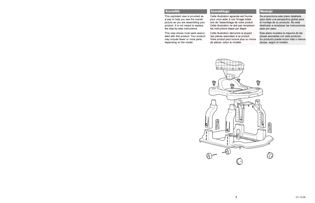 Graco 4540, 4520, 4530 manual Assembly AssemblageMontaje 