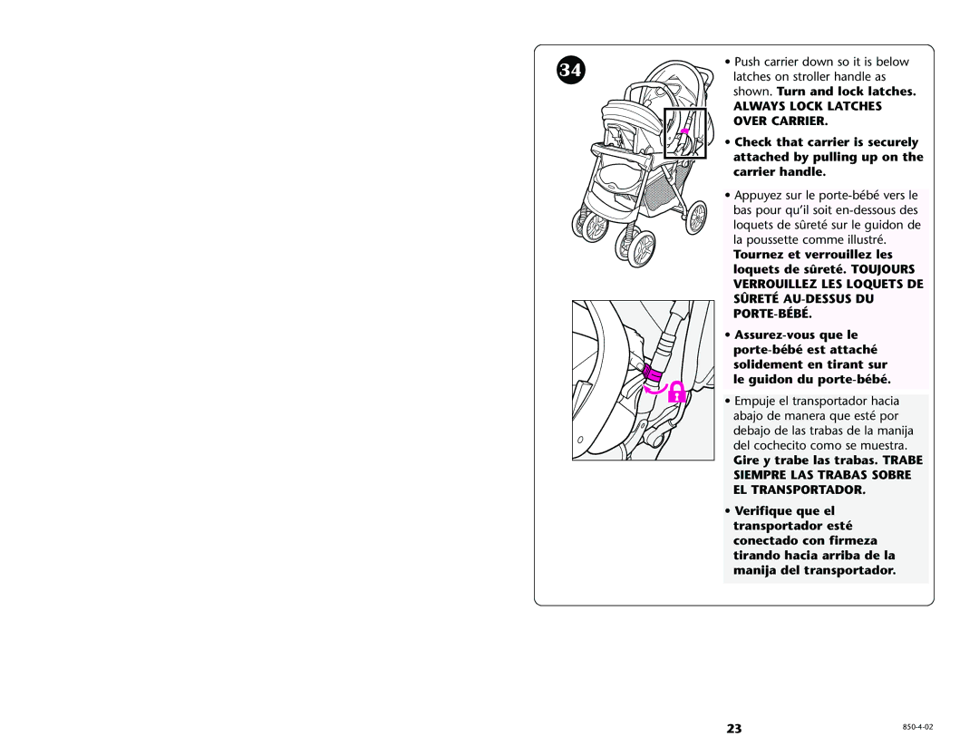 Graco 6113 manual Always Lock Latches 