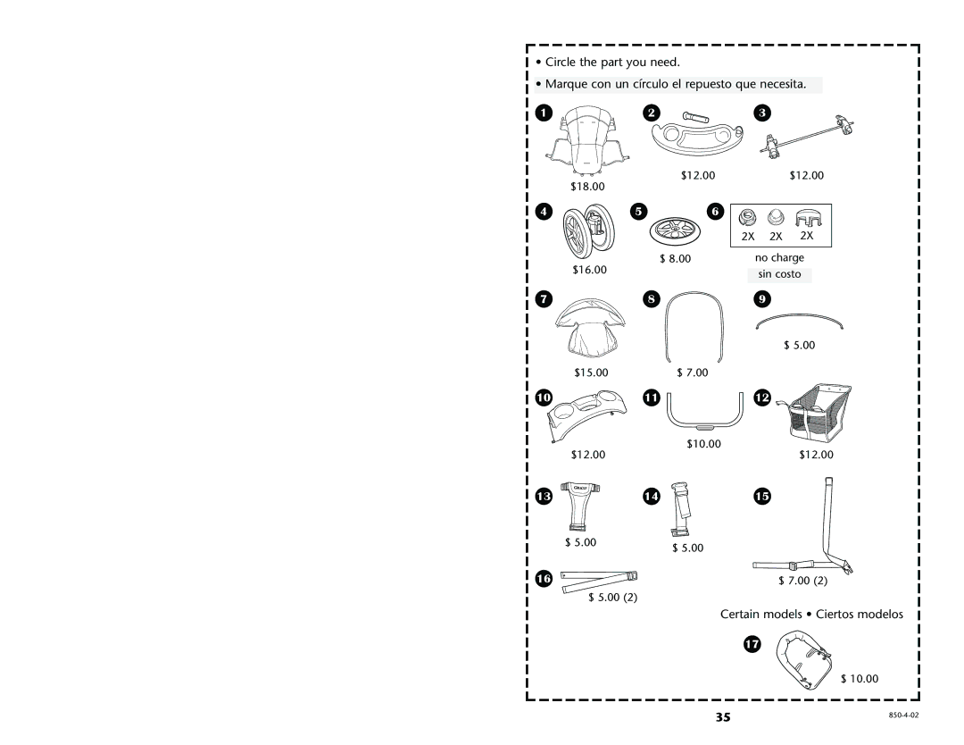 Graco 6113 manual Certain models Ciertos modelos 