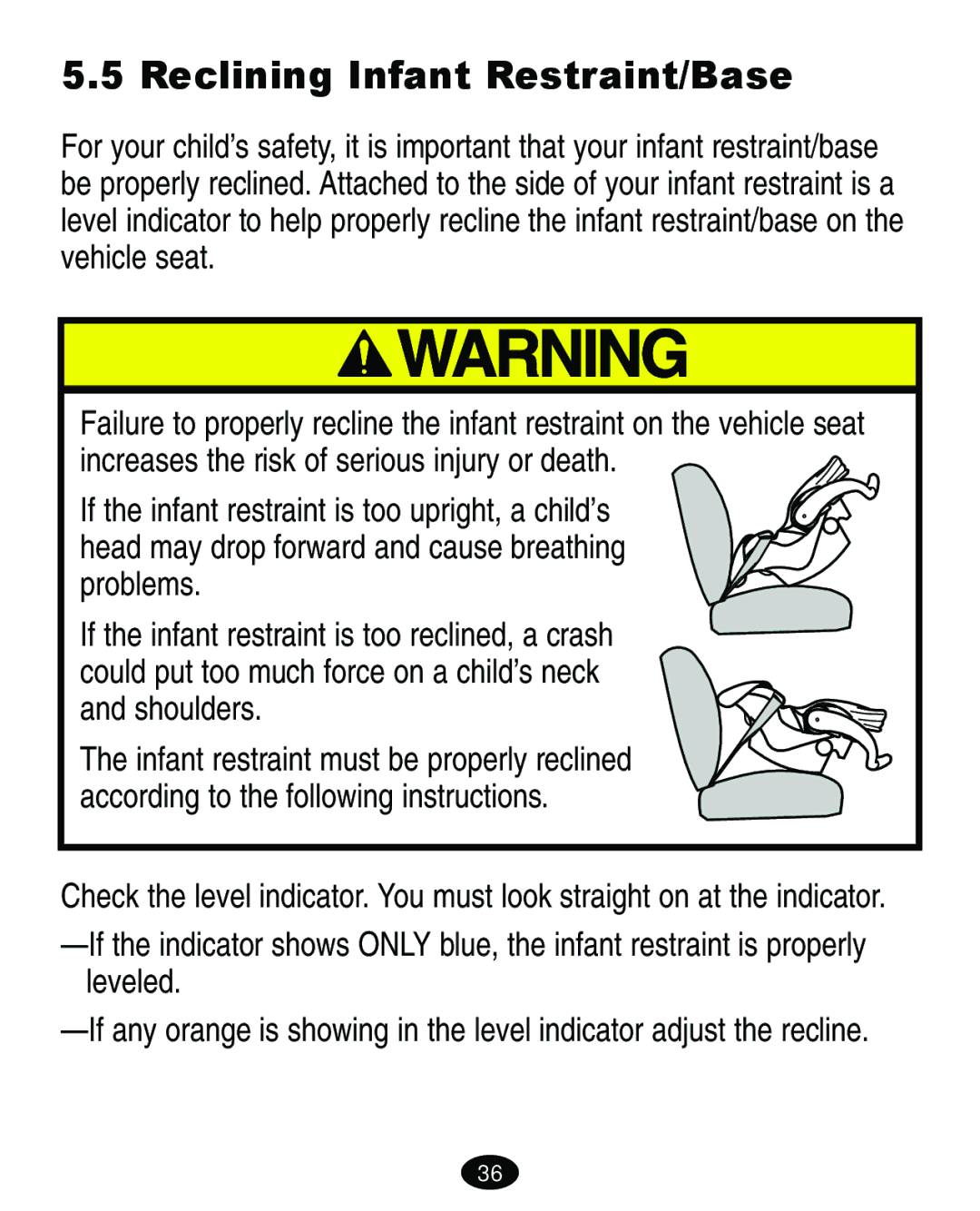 Graco 6213, 6212 manual Reclining Infant Restraint/Base 