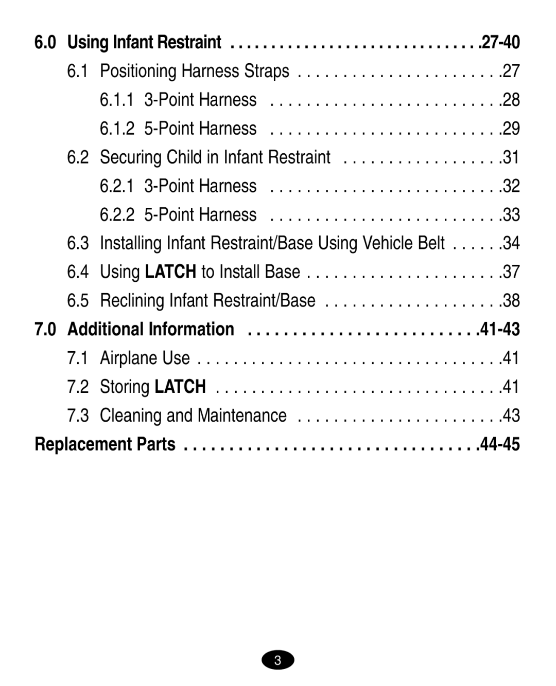 Graco 6123.6113 &6114, 6310 manual Additional Information 