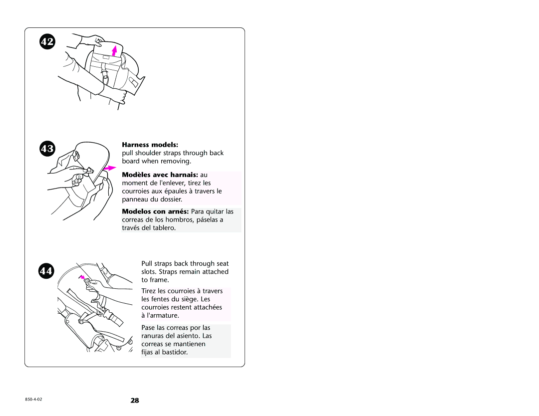 Graco 6316, 6111, 6114, 6118 manual Harness models 