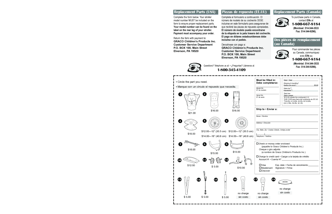 Graco 6800 Series manual Montreal Fax, Montréal Fax 