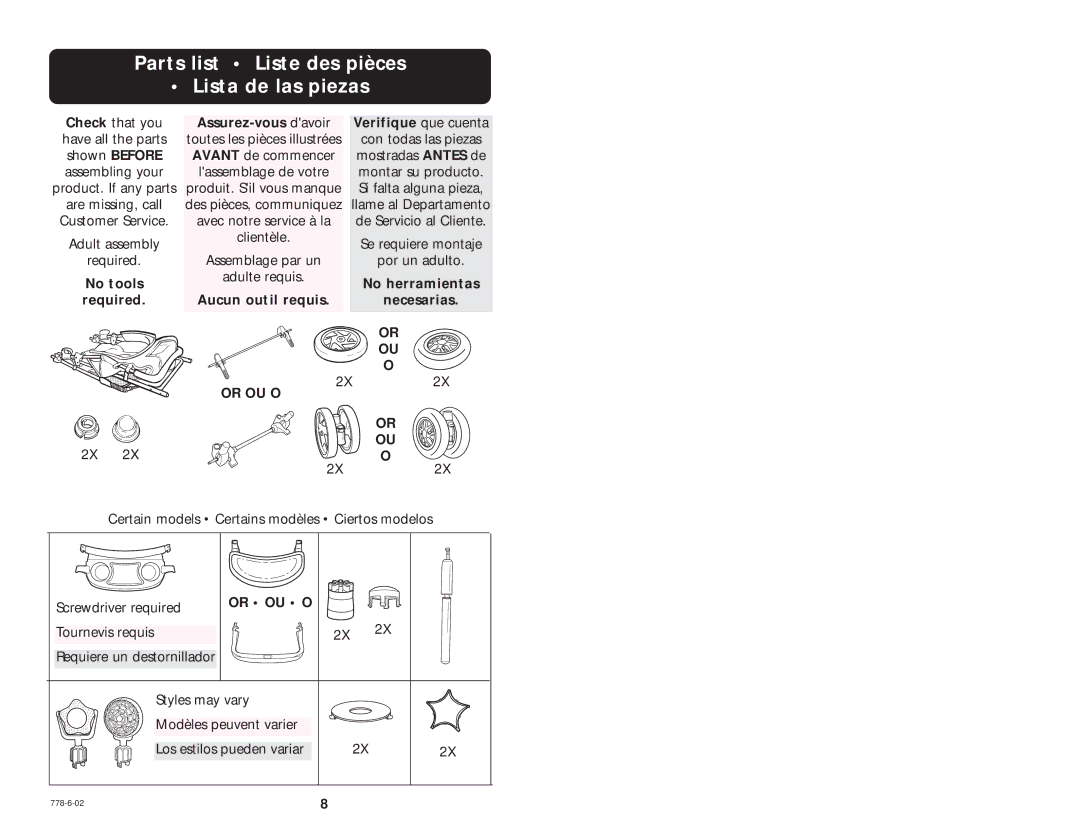 Graco 6900 Series manual Parts list Liste des pièces Lista de las piezas 