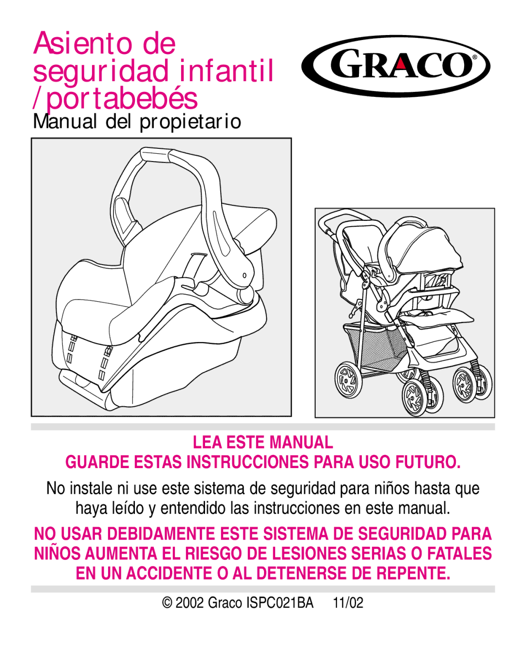 Graco 7420 manual Asiento de seguridad infantil /portabebés 