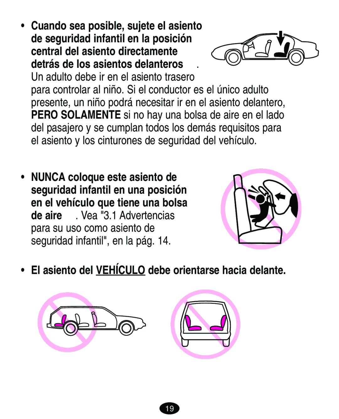 Graco 7421 owner manual Cuando sea posible, sujete el asiento 