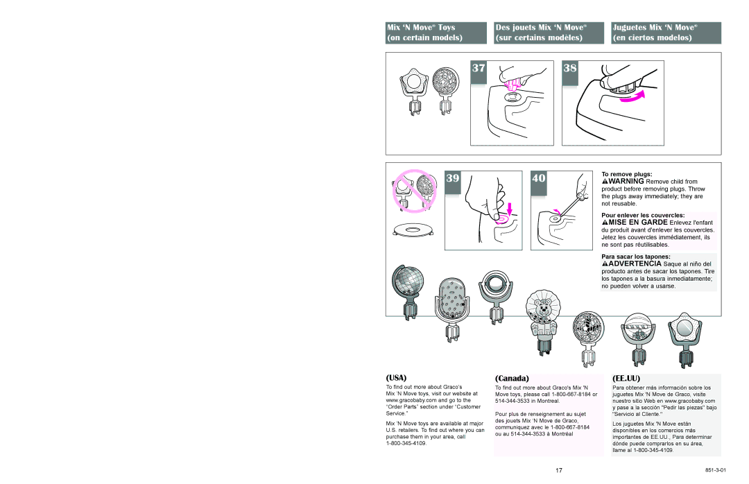 Graco 7421 owner manual Usa 