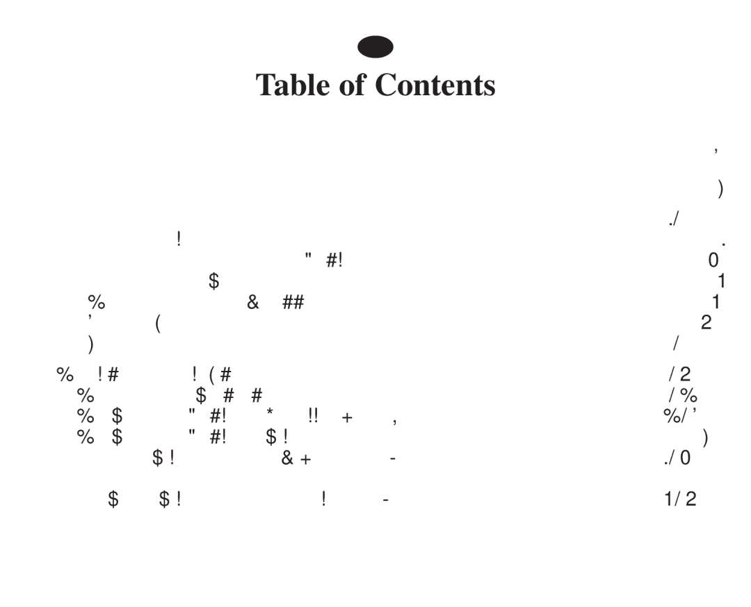 Graco 7421 owner manual Table of Contents 