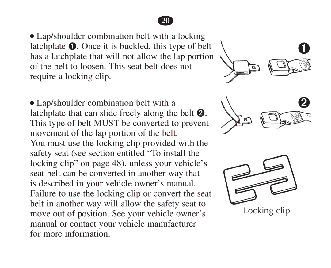 Graco 7421 owner manual Locking clip 