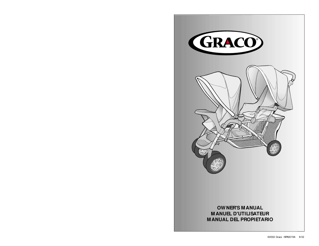 Graco 7444 manual Manuel Dutilisateur Manual DEL Propietario 