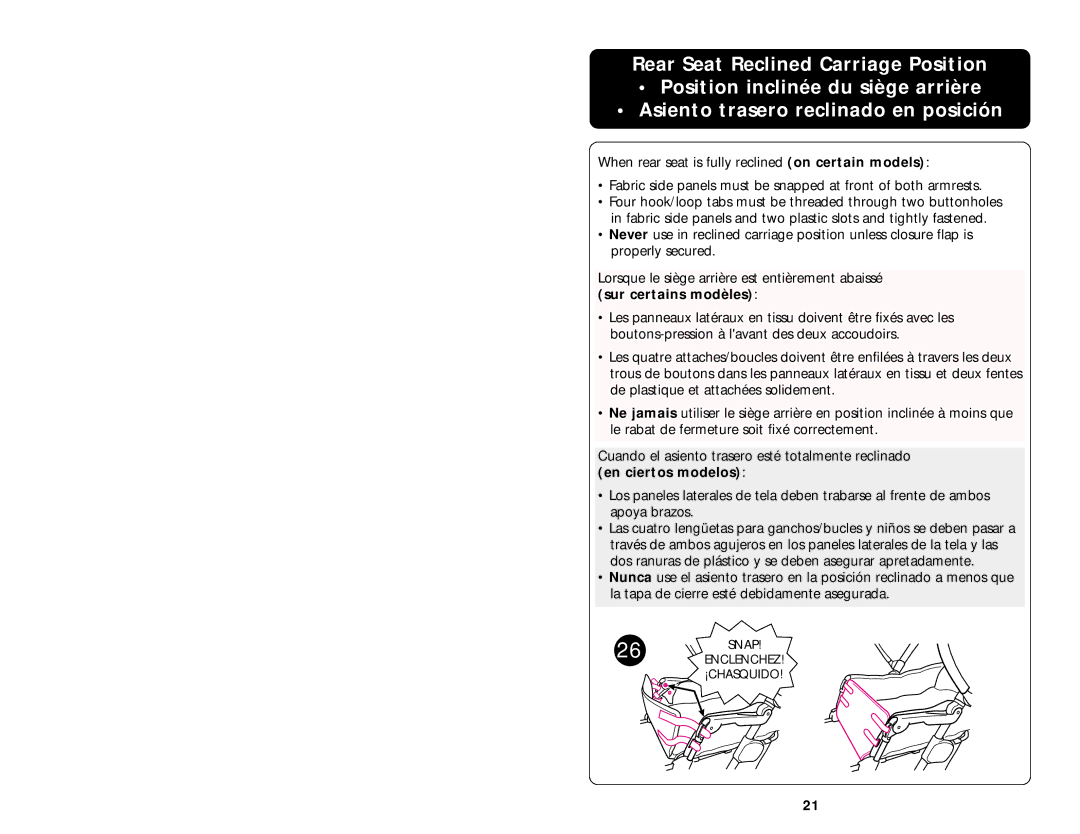 Graco 7444 manual Enclenchez ¡CHASQUIDO 