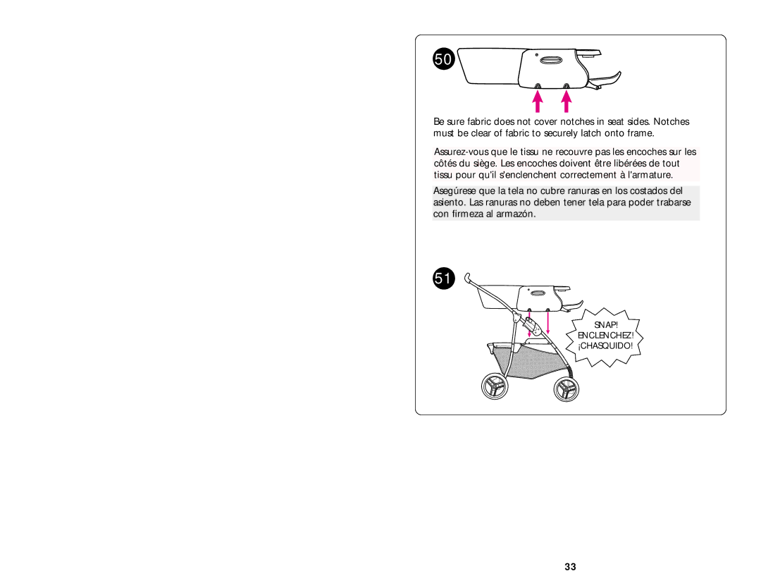 Graco 7498 manual Snap Enclenchez ¡CHASQUIDO 