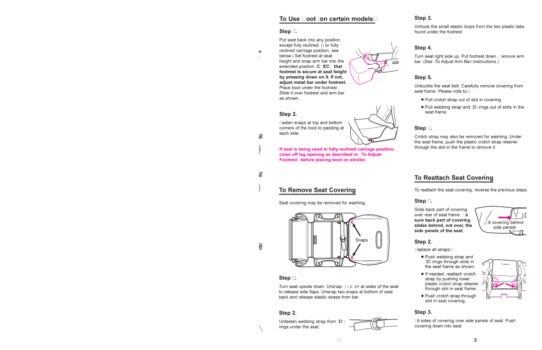 Graco 7585, 7587 manual To Adjust Arm Bar, To Adjust Footrest, To Change to Swivel or Non-swivel Wheels, To Use Brakes 