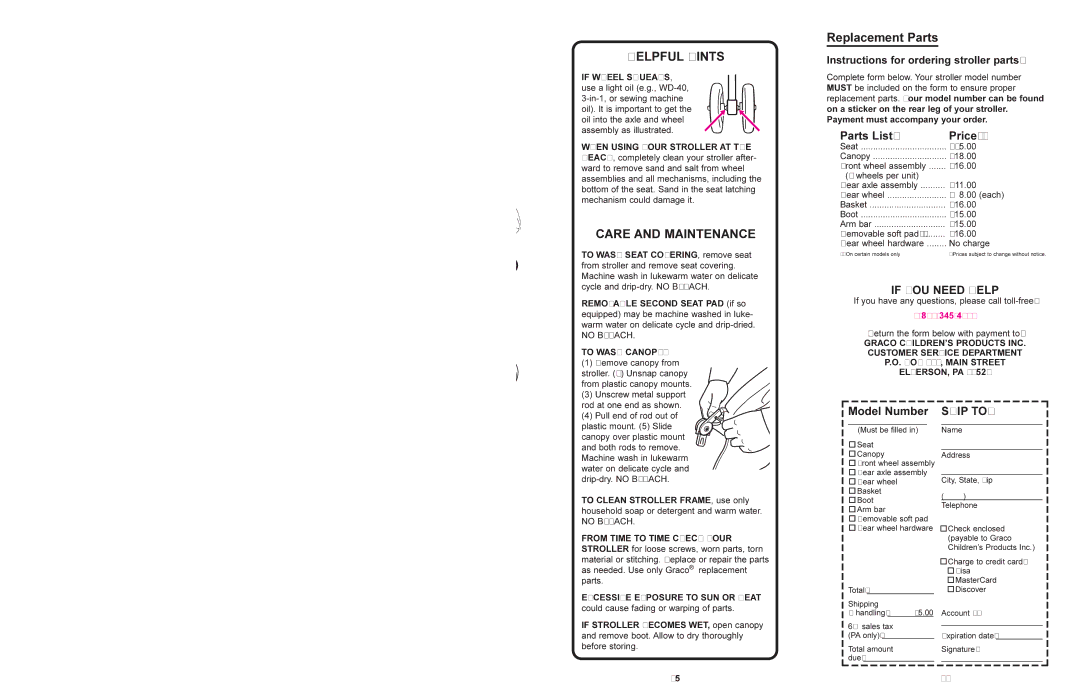 Graco 7585, 7587 manual To Fold Stroller 