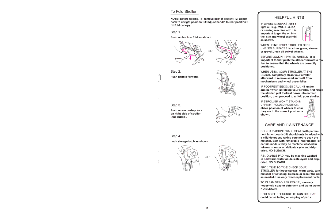 Graco 7575, 7600, 7700 manual To Raise Footrest, To Adjust Canopy, To Attach Boot On certain models 