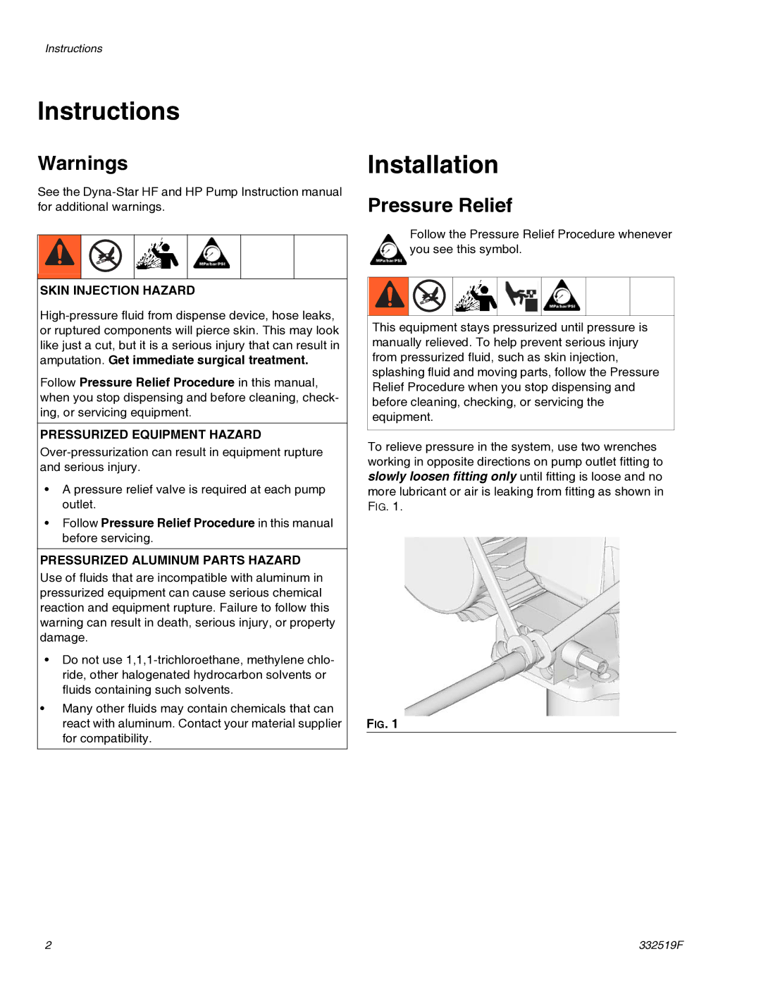 Graco 77X540 important safety instructions Instructions, Installation 