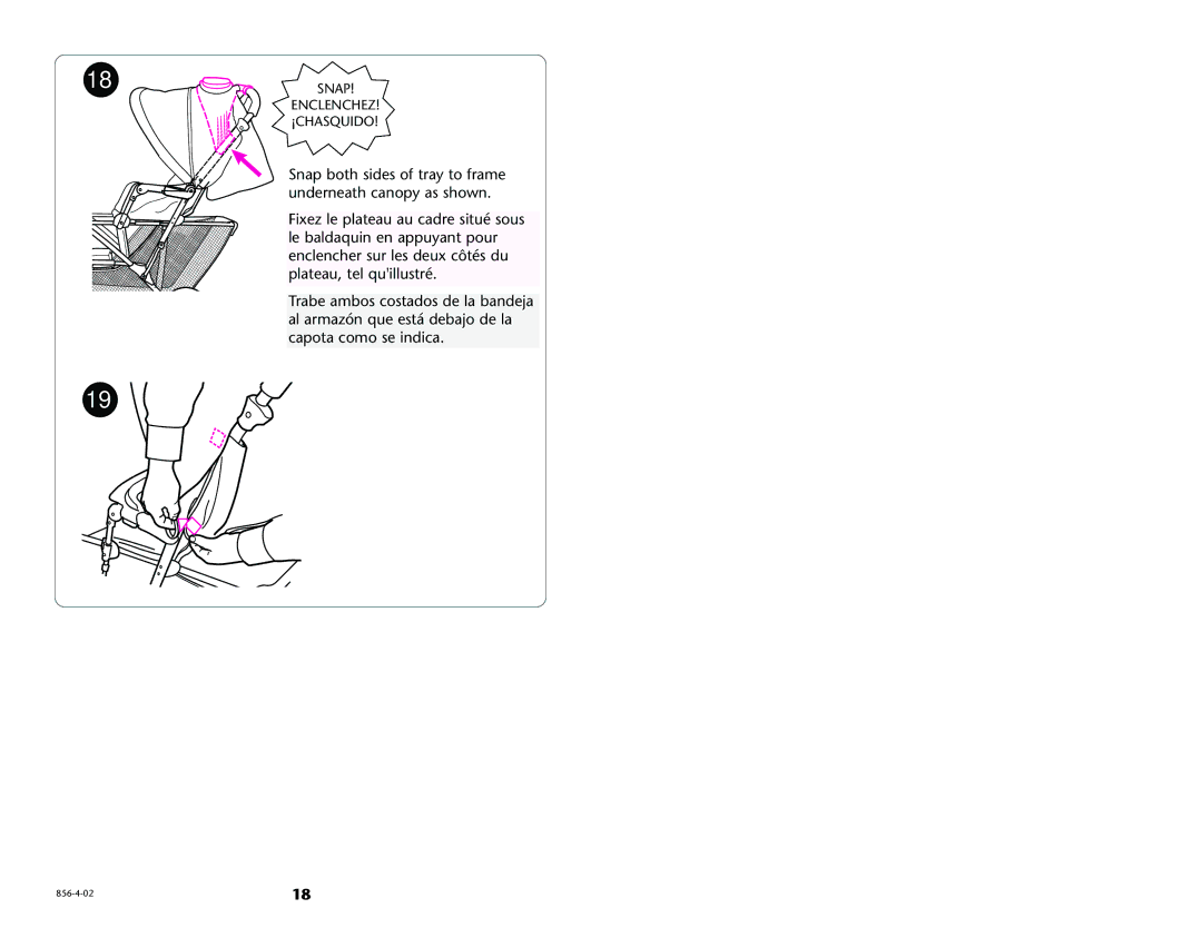 Graco 7934 manual To Secure Child Attacher l’enfant Para asegurar al niño 