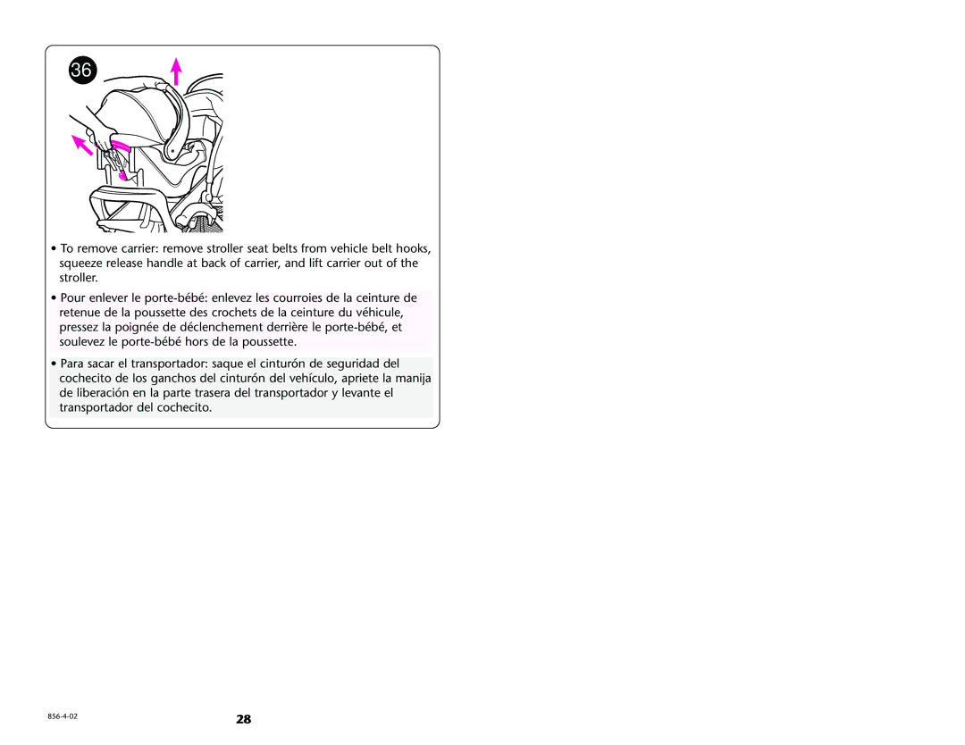 Graco 7934 manual To Open Stroller Ouvrir la poussette Abrir el cochecito 