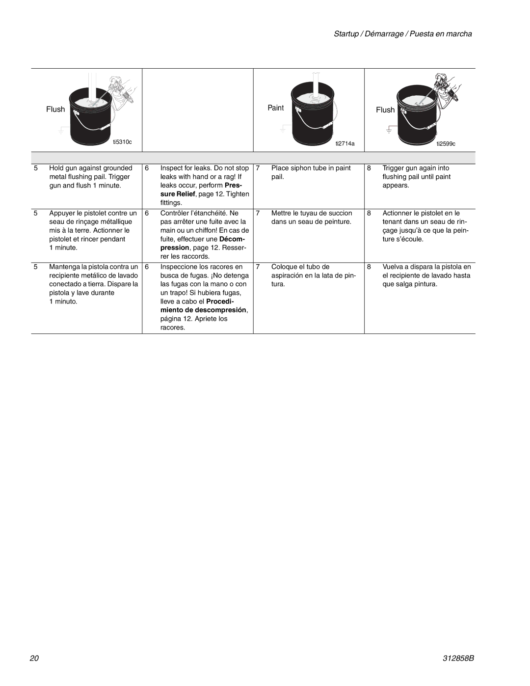 Graco 826084, 826098 important safety instructions Flush Paint 