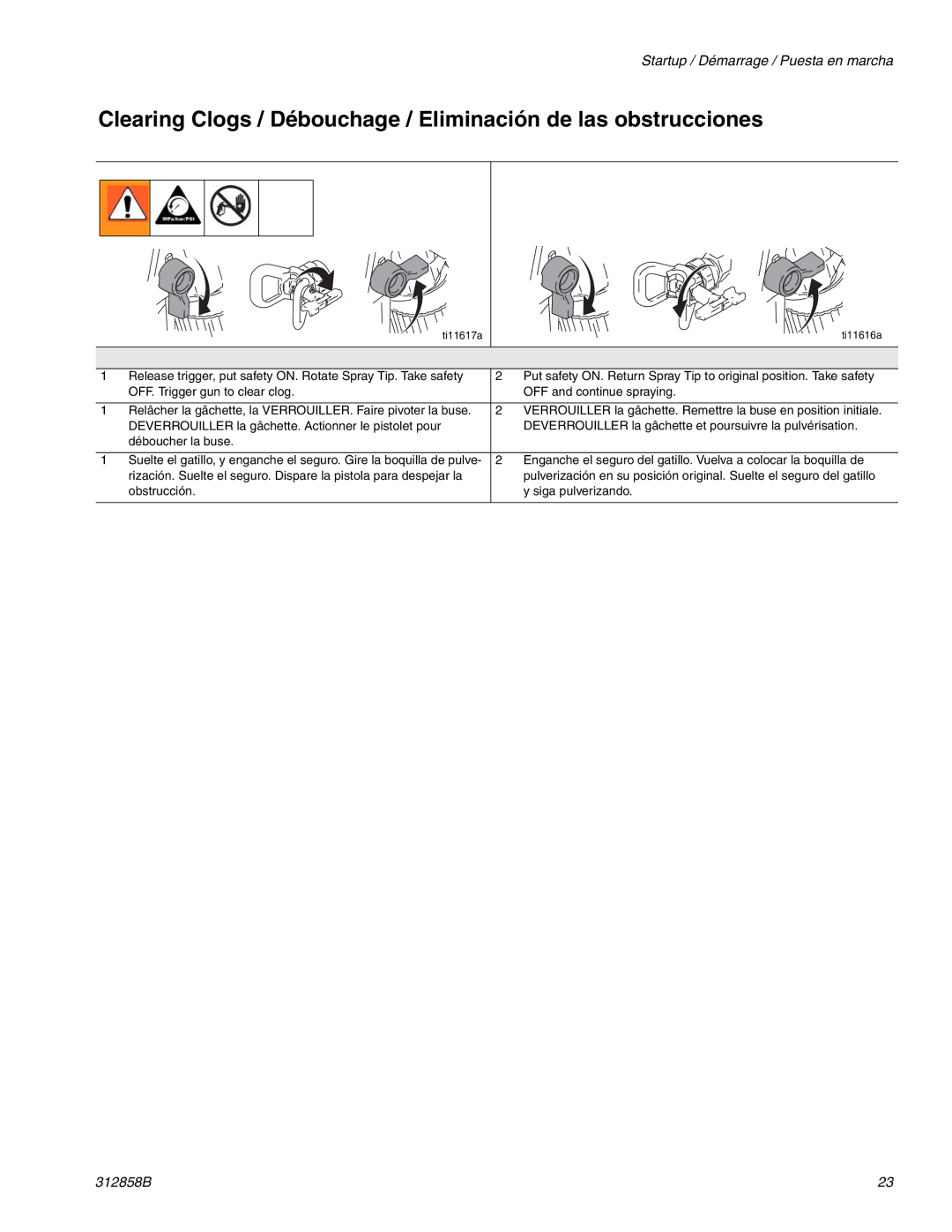 Graco 826098, 826084 important safety instructions Ti11617a Ti11616a 