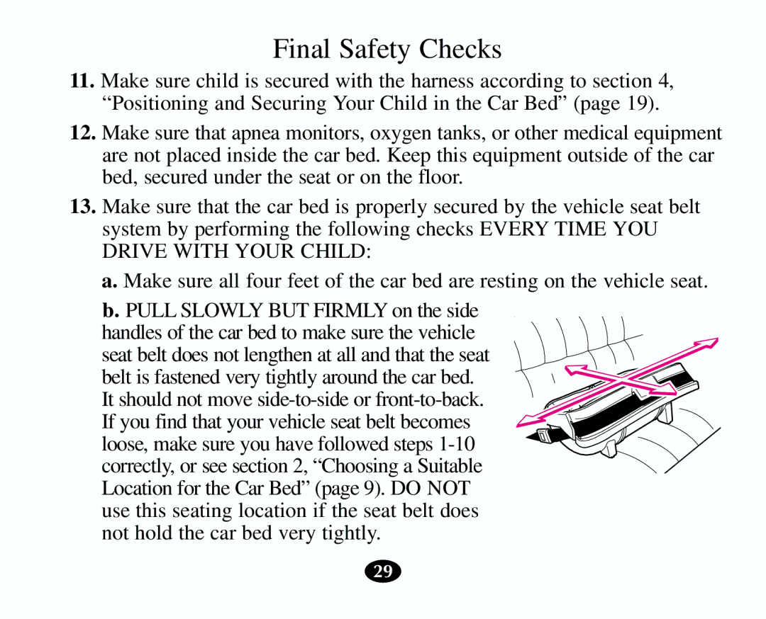 Graco 8403 owner manual Final Safety Checks 