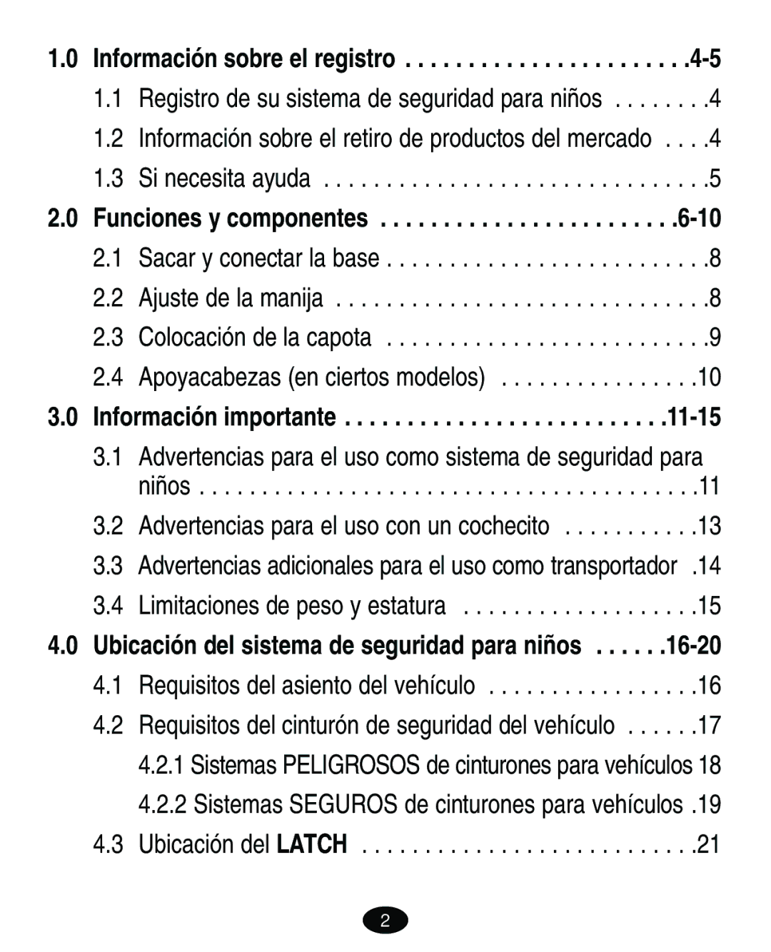 Graco 8444 manual Información sobre el registro 