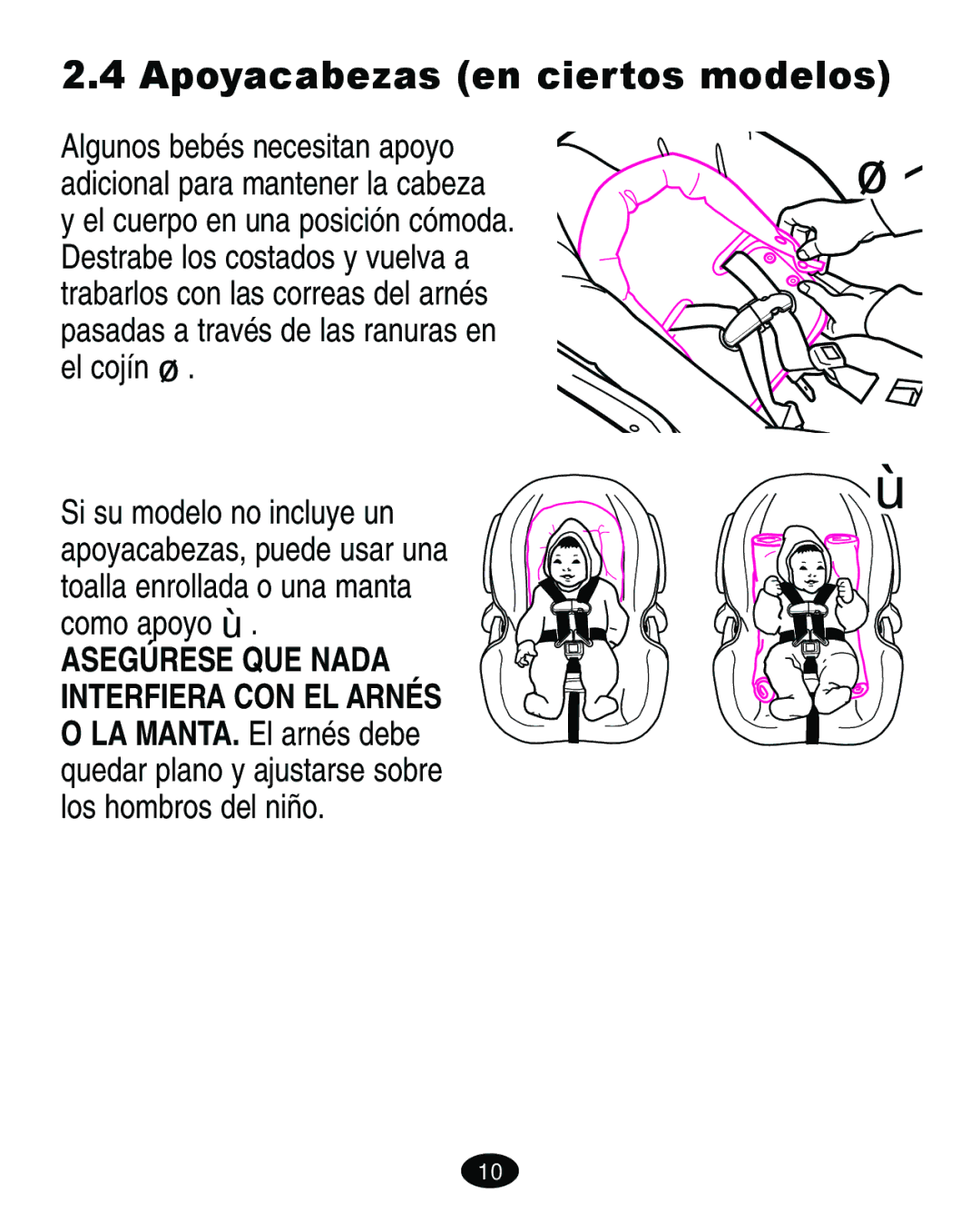 Graco 8444 manual Apoyacabezas en ciertos modelos 