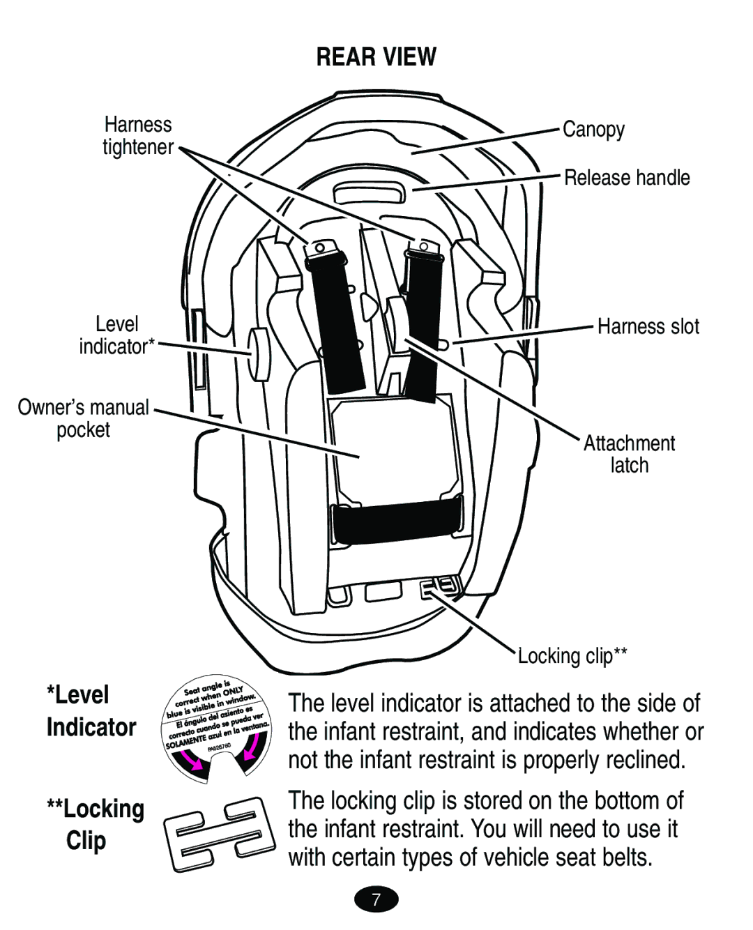 Graco 8444 manual Rear View 