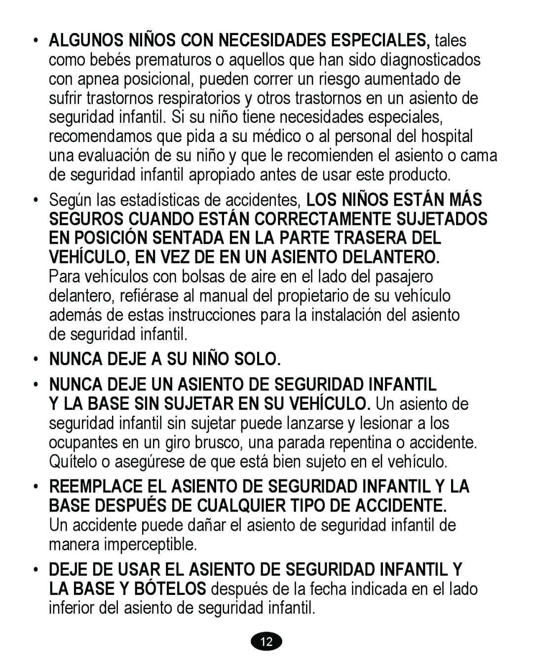 Graco 8474 owner manual Según las estadísticas de accidentes, LOS Niños Están MÁS 