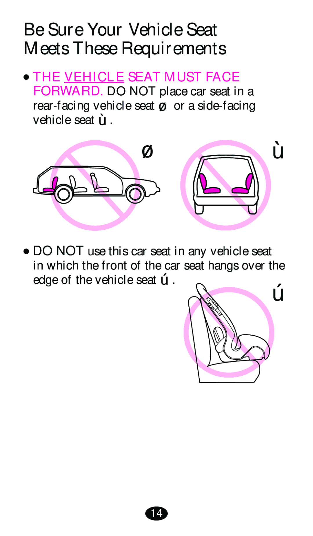 Graco 8480 owner manual Be Sure Your Vehicle Seat Meets These Requirements, Edge of the vehicle seat  