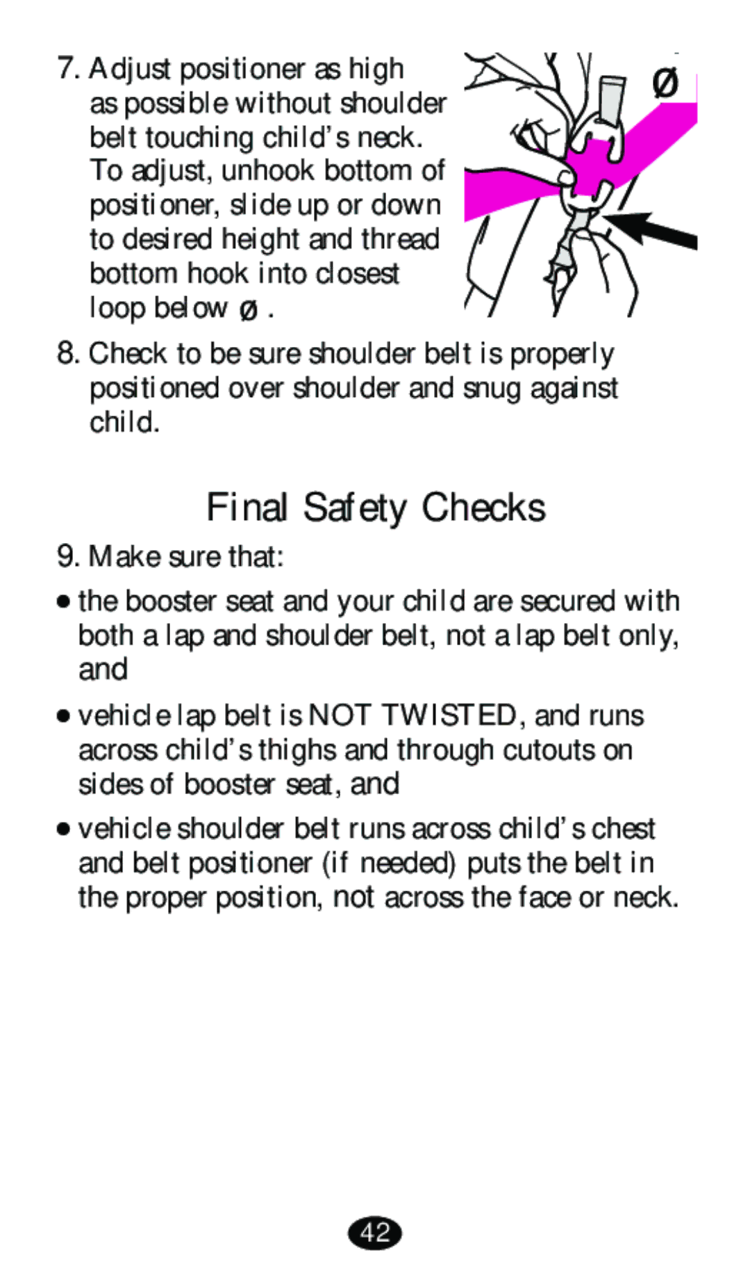 Graco 8480 owner manual Final Safety Checks 