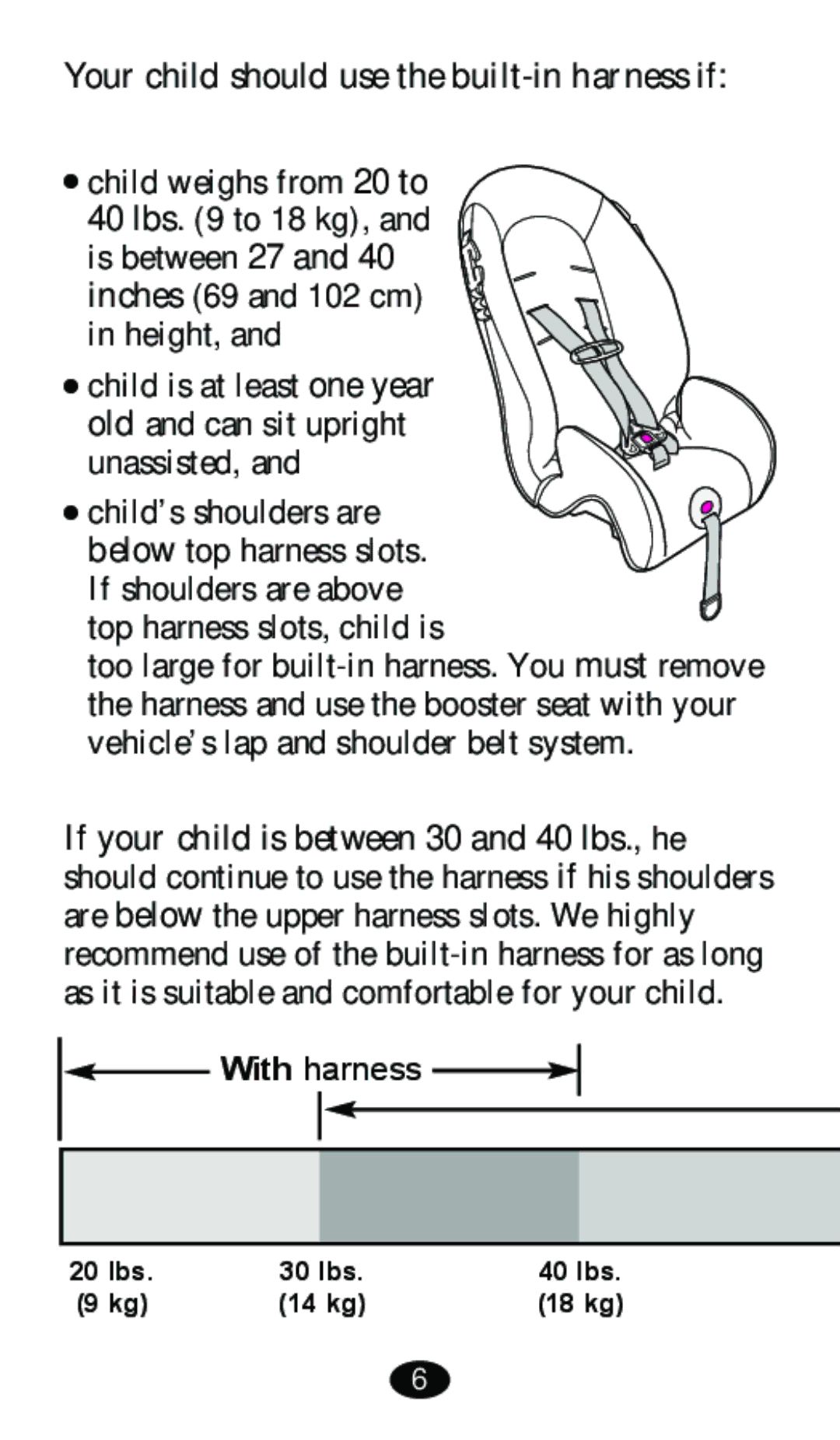 Graco 8480 owner manual  child weighs from 20 to,  child is at least one year 