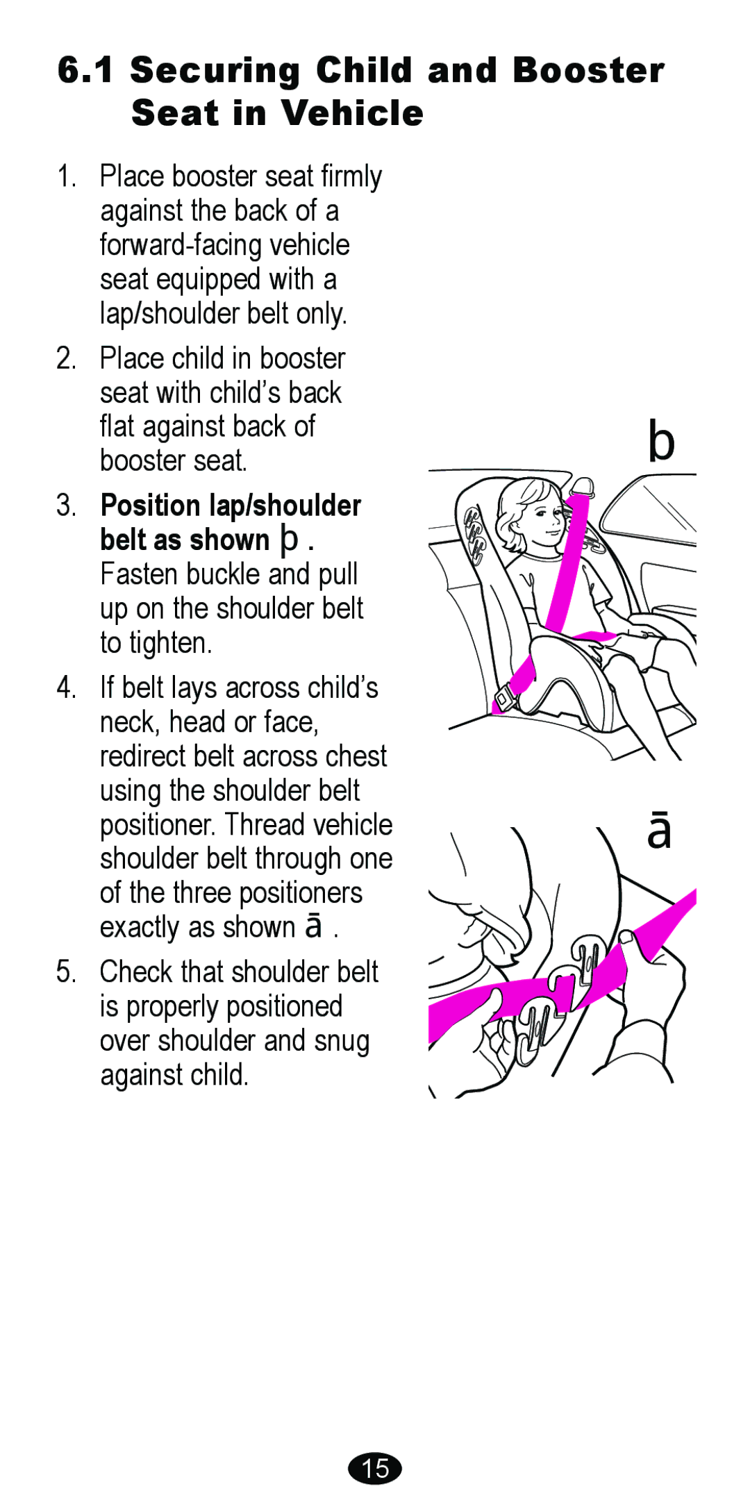 Graco 8481 owner manual Securing Child and Booster Seat in Vehicle 