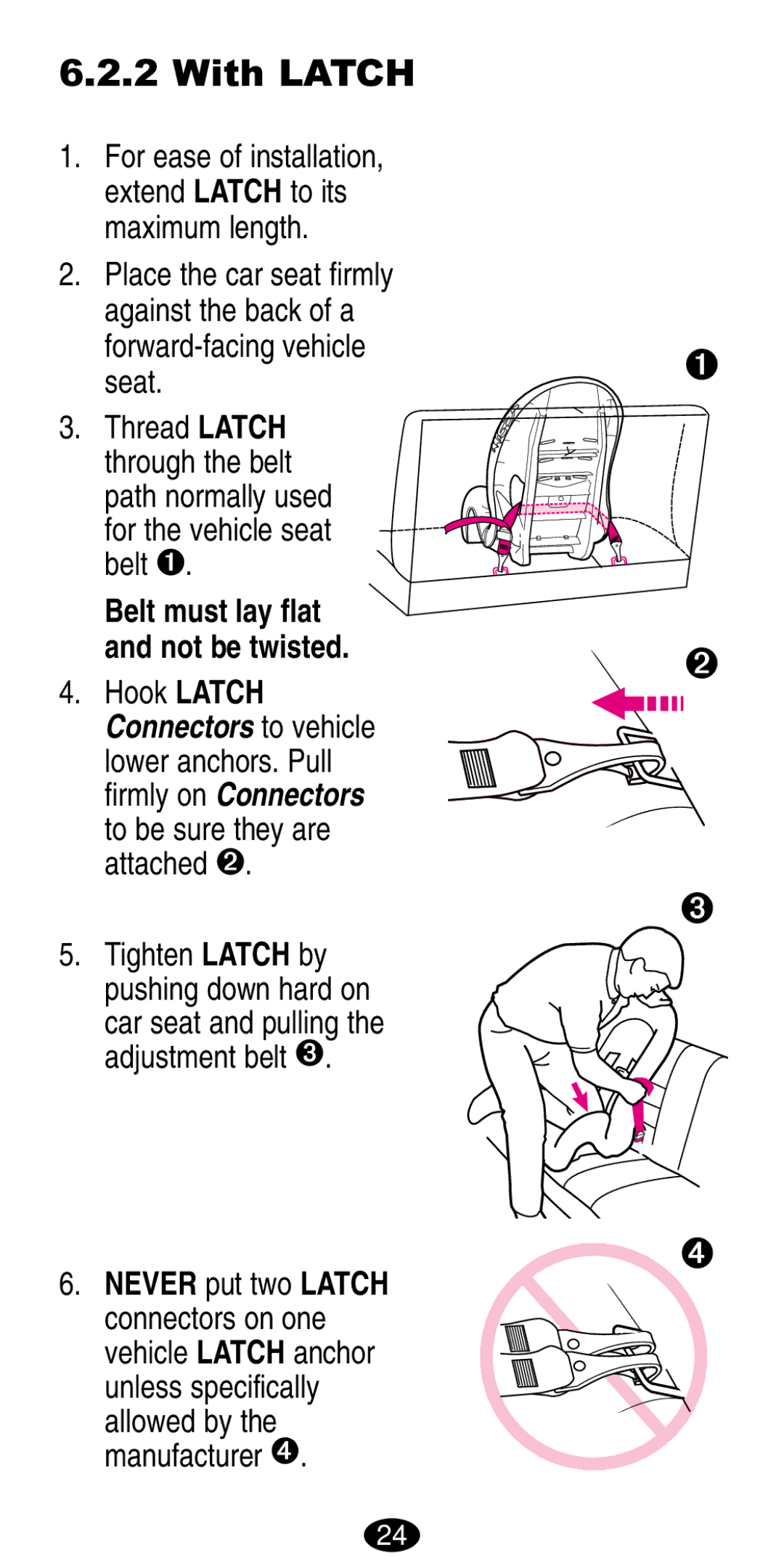 Graco 8489, 8487 manual Thread Latch, Hook Latch 