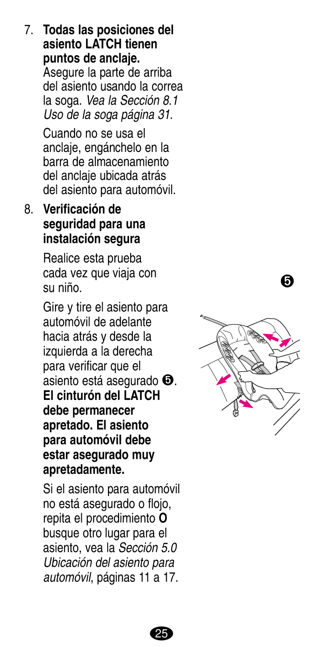 Graco 8489, 8487 manual Automóvil, páginas 11 a 