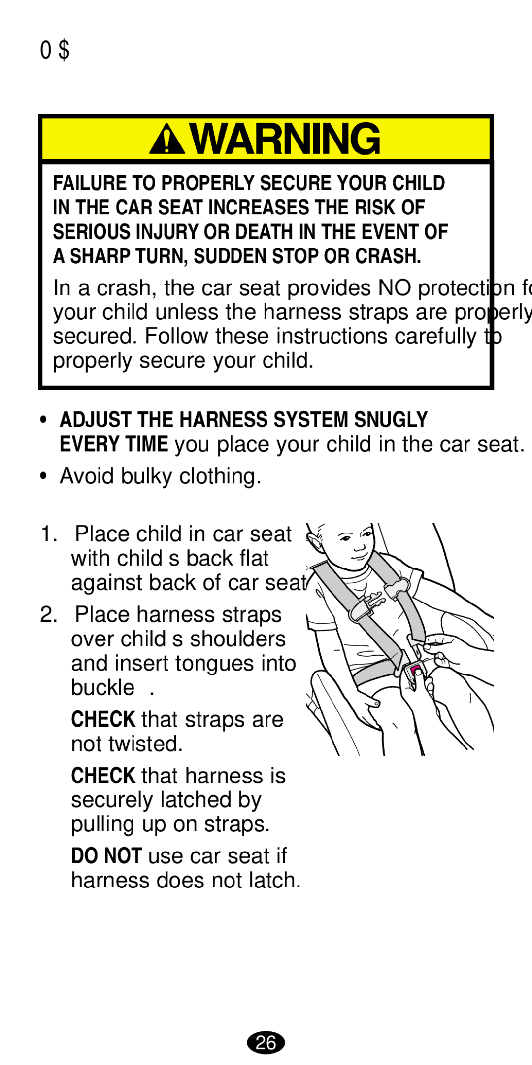 Graco 8490, 8486 manual Securing Your Child in the Car Seat, Check that straps are not twisted 