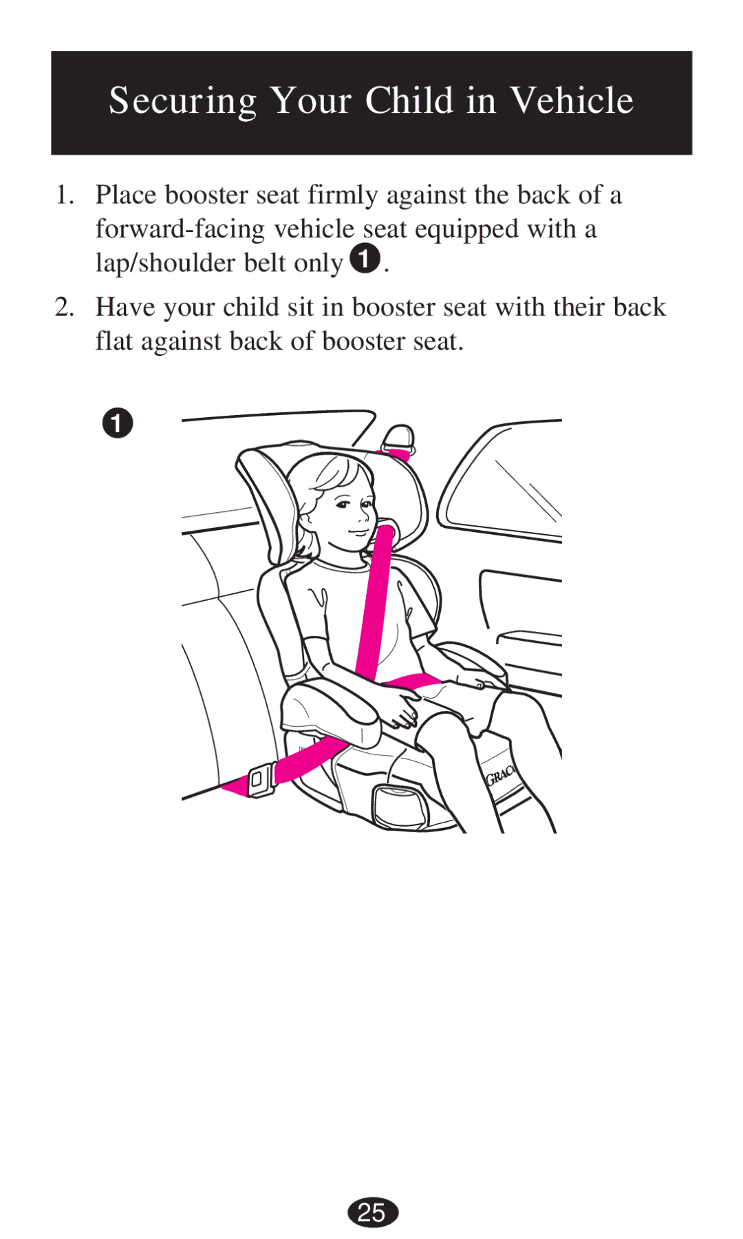 Graco 8491, 8493, 8496, 8495, 8497, 8498 owner manual Securing Your Child in Vehicle 